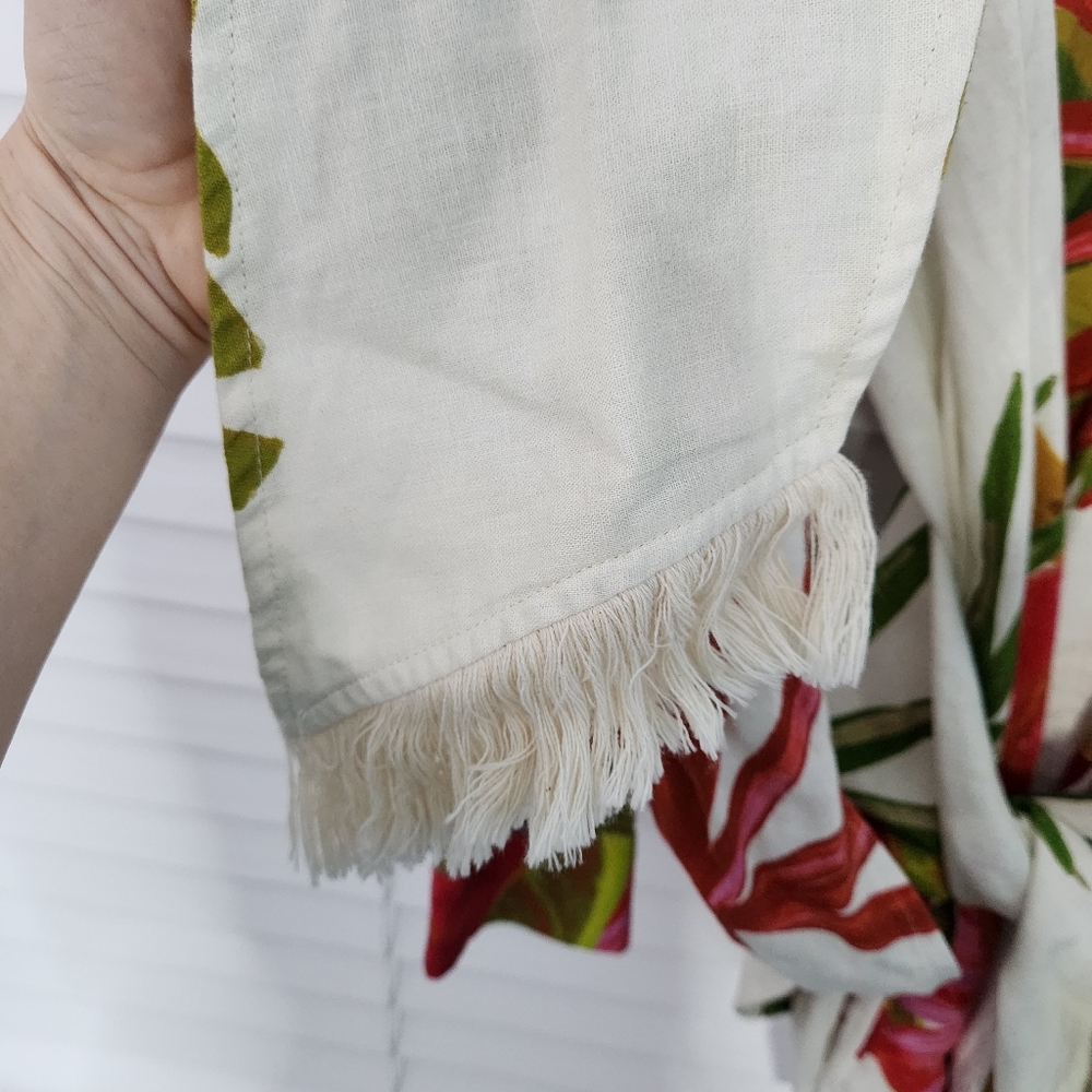 Farm Rio Spring Forest Mini Linen Blend Dress M - Picture 9 of 13